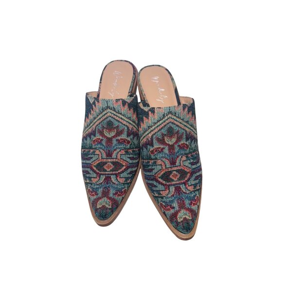 Wonderly Southwest Lasso Cowgirl Mules Aztec Boho Santa Fe Western Boot - Picture 3 of 11